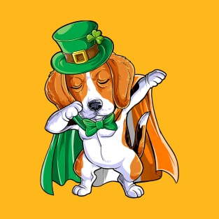 Dabbing Beagle St Patricks Day Boys Leprechaun Irish T-Shirt