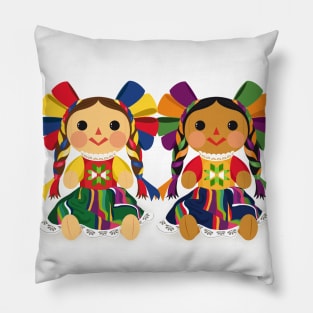 Mexican María Dolls. Mexican Otomi Dolls. Traditional Mexican Rag Dolls Pillow