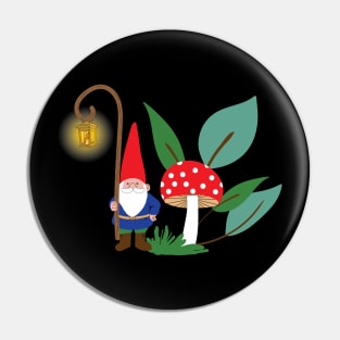 Gnome with a lantern Pin