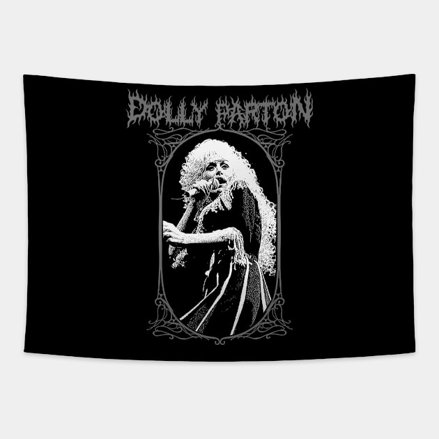 Dolly Parton Metal Style Tapestry by theloudandnoisy