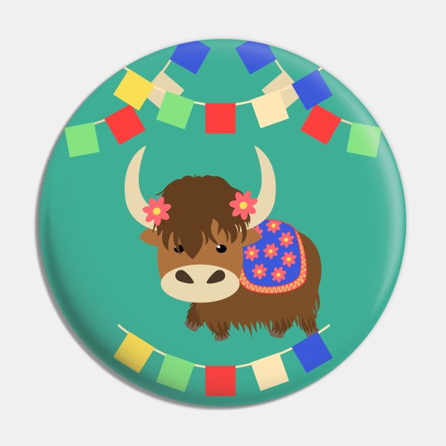 Cute Tibetan Yak Pin by LulululuPainting