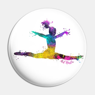 Gymnast Dancer Leap Silhouette Art Pin