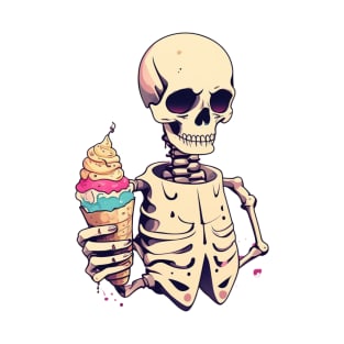 Skeleton holding icecream T-Shirt