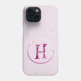 Monogram fairy flowers, letter H Phone Case