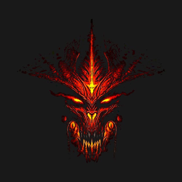 Evil Alien Fire Dragon Design by LuckDragonGifts
