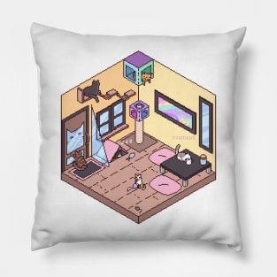 Pixel Cat Cafe Pillow