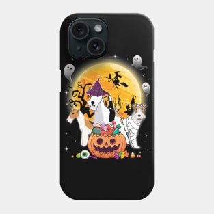 Wire Fox Terrier Dog Mummy Witch Moon Ghosts Happy Halloween Thanksgiving Merry Christmas Day Phone Case