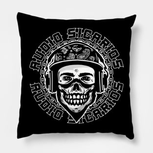 Audio Sicarios Logo Dark Colors Pillow