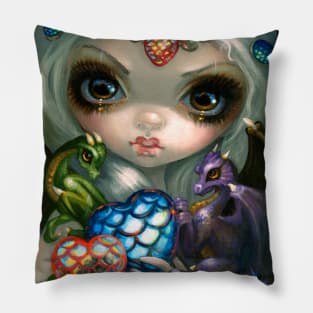 My Dark Heart - Goth Girl with Dragons Valentines Pillow