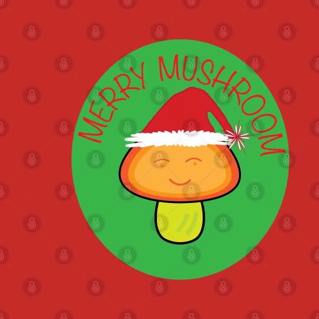 Kawaii Christmas Mushroom Design by FunLeemon