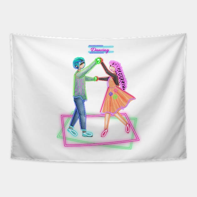 Dancing Couple Tapestry by BeatyinChaos