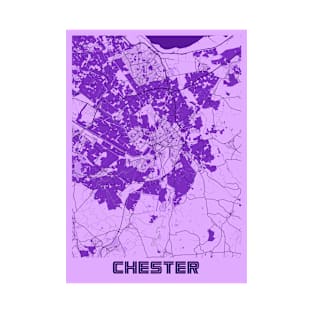 Chester - United Kingdom Lavender City Map T-Shirt