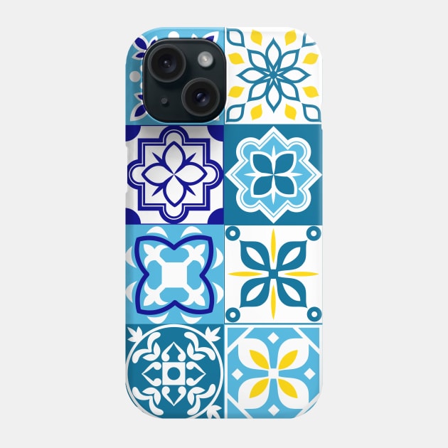 High Contrast Blue Tile Phone Case by Travel Designs