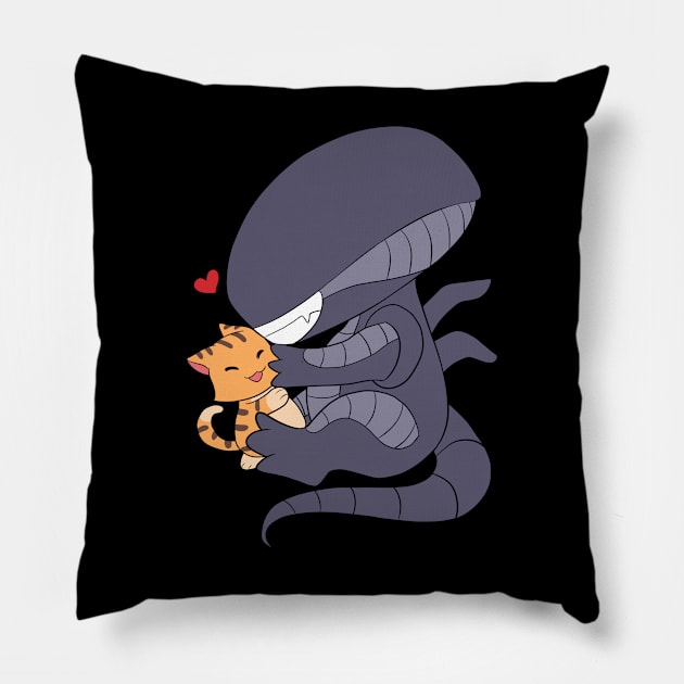 Alien and Jonsey <3 Pillow by Jellyworld