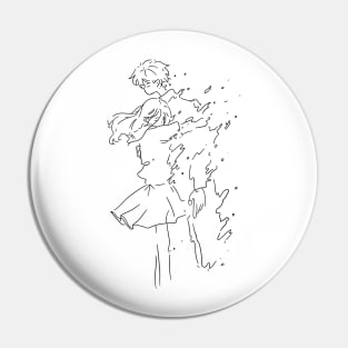 girl and boy hugging getting blown away by the wind Pin