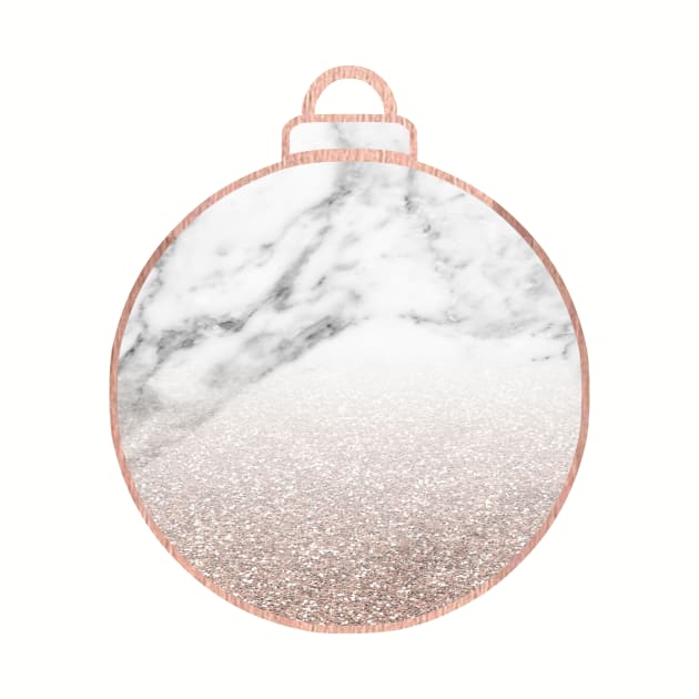 Rose gold Christmas bauble II by peggieprints