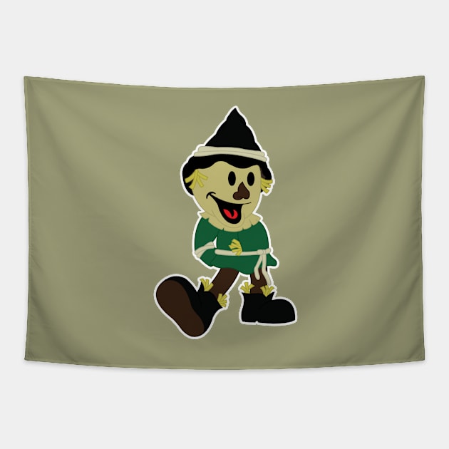 Vintage Scarecrow Tapestry by Leidemer Illustration 