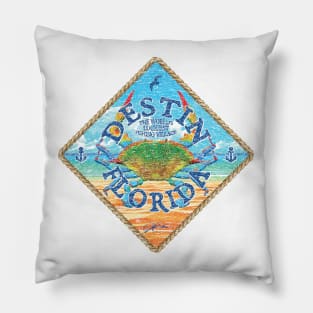 Destin, Florida, with Blue Crab on Beach Pillow