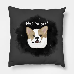 Black Version of What the Bork? Pillow