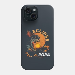 Eclipse 2024 Funny Cat In Sunglasses Total Solar Eclipse Phone Case