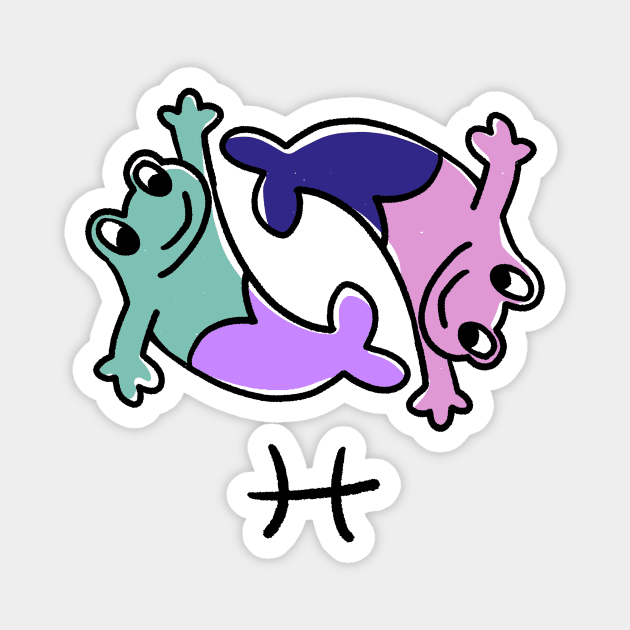 Pisces Frog Magnet by ScaredyKai