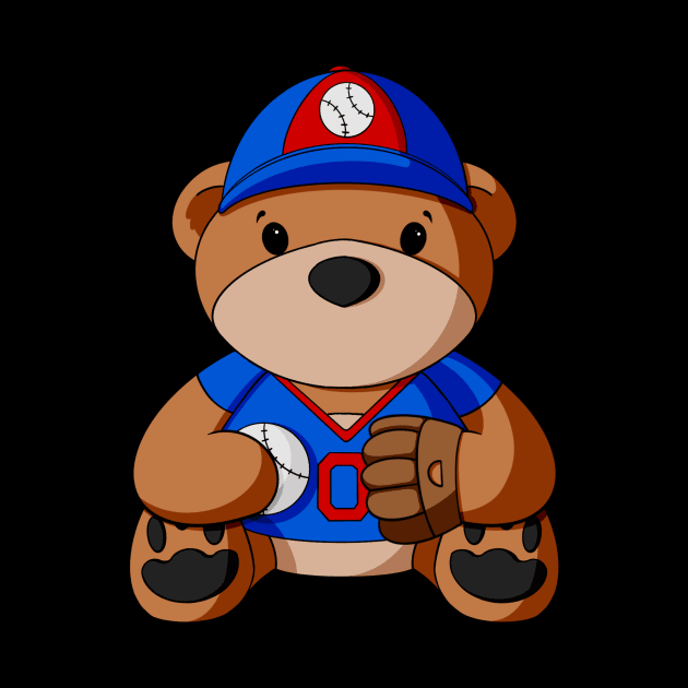 Baseball Player Teddy Bear by Alisha Ober Designs