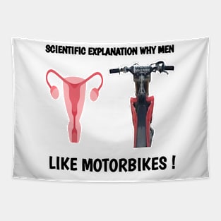 SCIENTIFIC EXPLANATION WHY MEN LOVE MOTORBIKES Tapestry