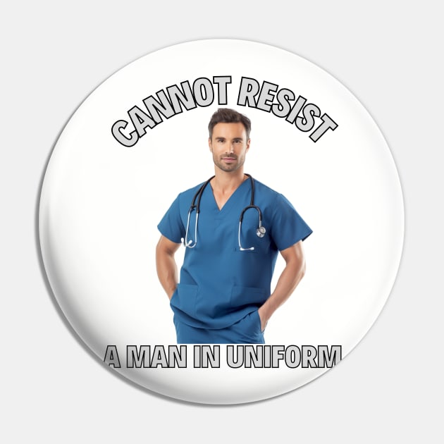 Man in Uniform Scrubs Pin by WearablePSA