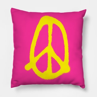 peaster egg - heyK's peaceful yellow easter egg on bright pink Pillow