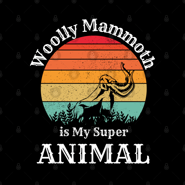 Woolly Mammoth is My Super  Animal Sunset men boys by "Artistic Apparel Hub"