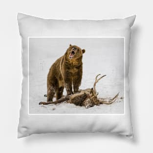 Grizzly on Elk Pillow