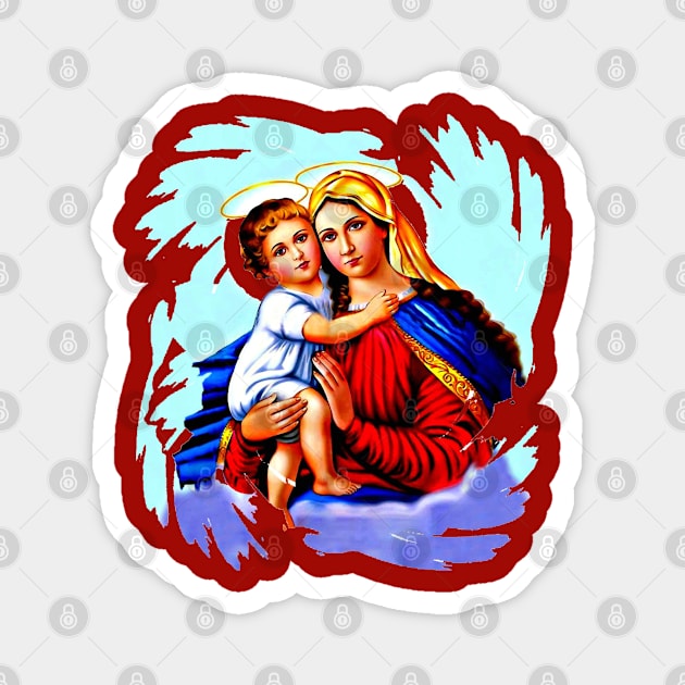 Madonna with Child Magnet by doniainart