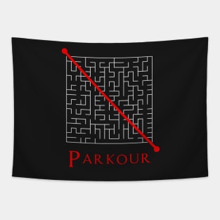 Parkour Labyrinth - tackling things differently Tapestry