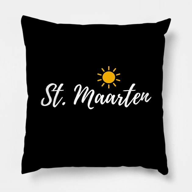 St. Maarten Souvenir Caribbean Sun Travel Gift Pillow by OriginalGiftsIdeas