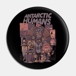 Antarctic Humans Black Pin