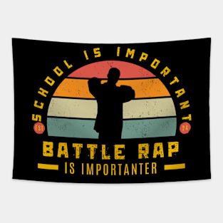 School is important but rap is importanter funny Tapestry