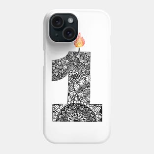 Zentangle 1st Birthday Candle Phone Case