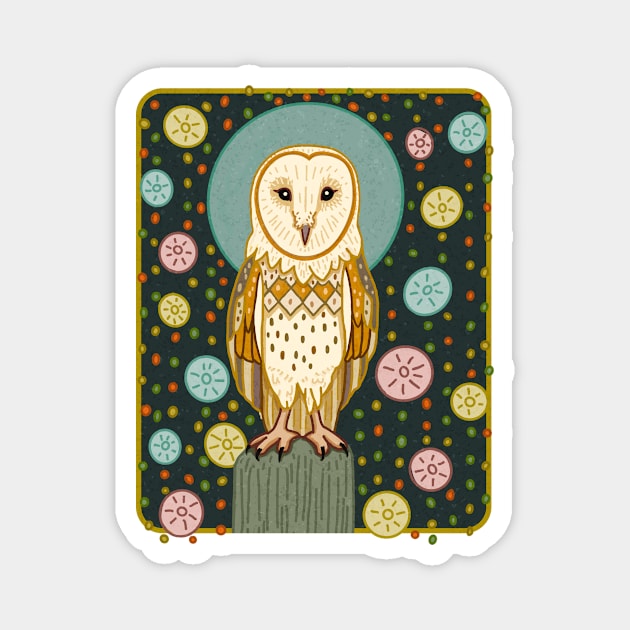 MID CENTURY GOTHIC Barn Owl Magnet by rorabeenie