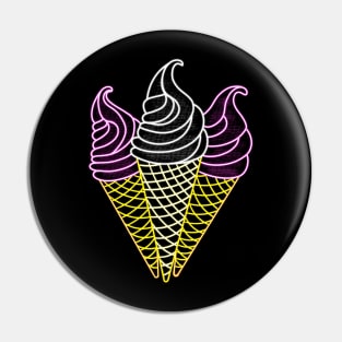 Ice cream cones, neon light Pin