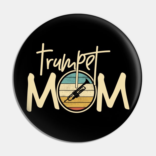 Marching Band - Funny Retro Trumpet Mom Gift Pin by DnB