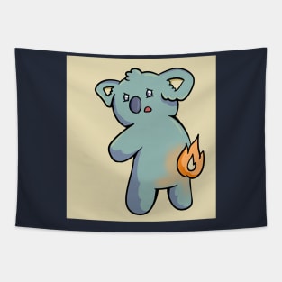 Sad Burning Koala Bear Tapestry