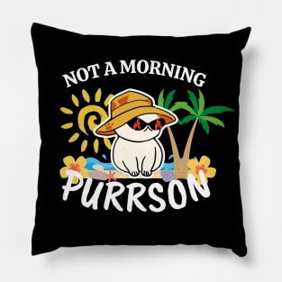 Not A Morning Purrson Funny Cat Pun Pillow