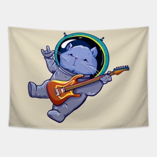 cat space playing guitar Tapestry