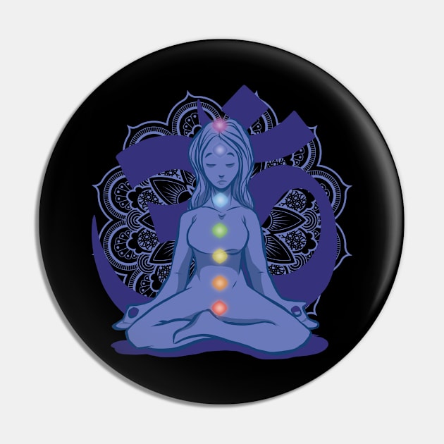 Peaceful Chakras Healing Meditation Pin by BamBam