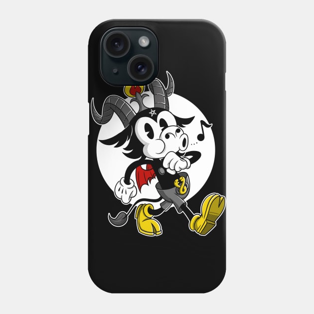 Atheist Satan Cute Baphomet occult dark goat whistling old Cartoon Phone Case by Juandamurai