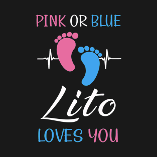 Pink or Blue Lito Loves You Mexican or Spanish Grandpa Heartbeat T-Shirt