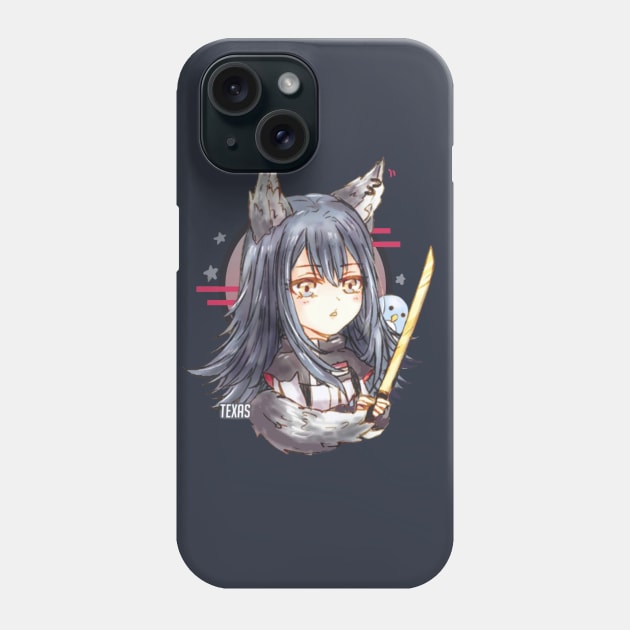 Arknights Chibi Texas Phone Case by candypiggy