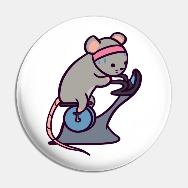 Cute Rat on the Bicycle Machine Pin by ThumboArtBumbo