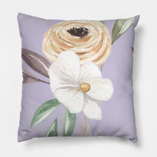 Vintage Floral Pattern Watercolor Pillow