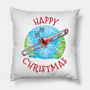 Christmas Trombone Trombonist Brass Musician Xmas 2022 Pillow